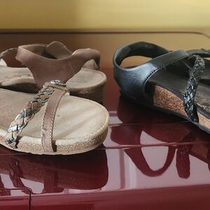 Aetrex Leather Sandals Jillian / 2 Pair / GUC